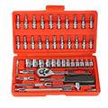 Aider Tool Kit Tool Kit 46 in 1 Pcs Tool Kit for Home Use Tools Kit Spanner Set Socket Set Wrench Set Tools Set Hand Tools Bike Tool Kit Set Socket Wrench Set (Multi Color) (Pack of 1)